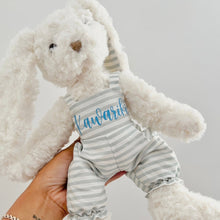 Load image into Gallery viewer, Personalised Easter Plush toy //BLUE overalls // Personalised Easter Gift
