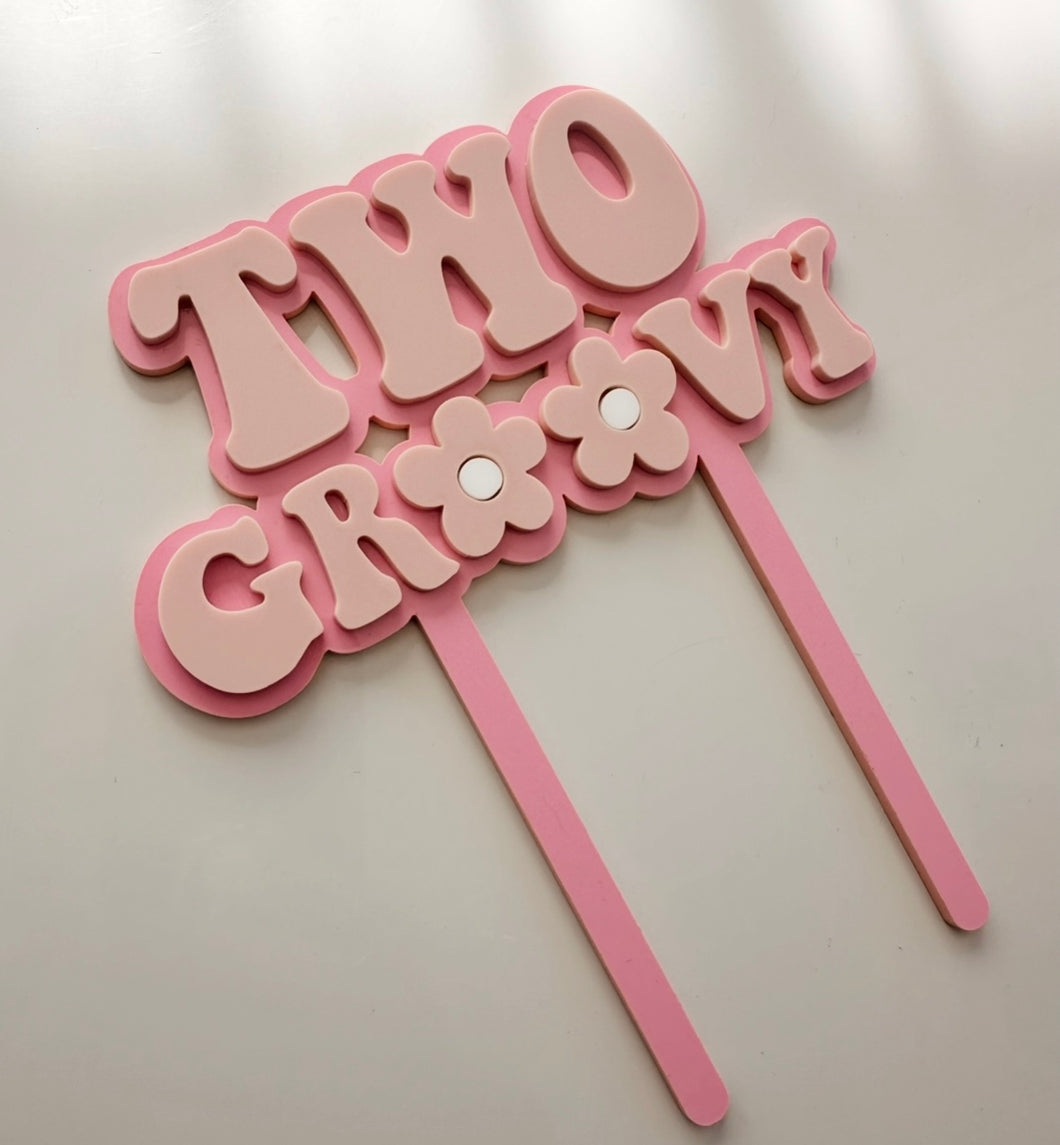 TWO Groovy Cake Topper // Personalisable