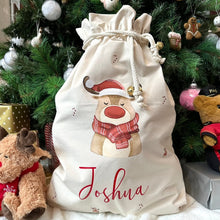 Load image into Gallery viewer, Personalised Santa Sack // Christmas Reindeer Santa Sack //
