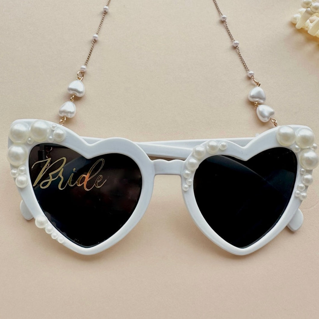 BRIDE Pearl heart shaped eyewear // Bridal & Hens accessories