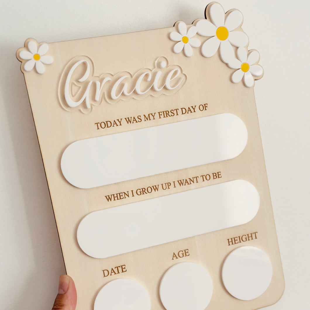 “Today was my ..  DAISY Announcement board // Customisable // Kids Decor