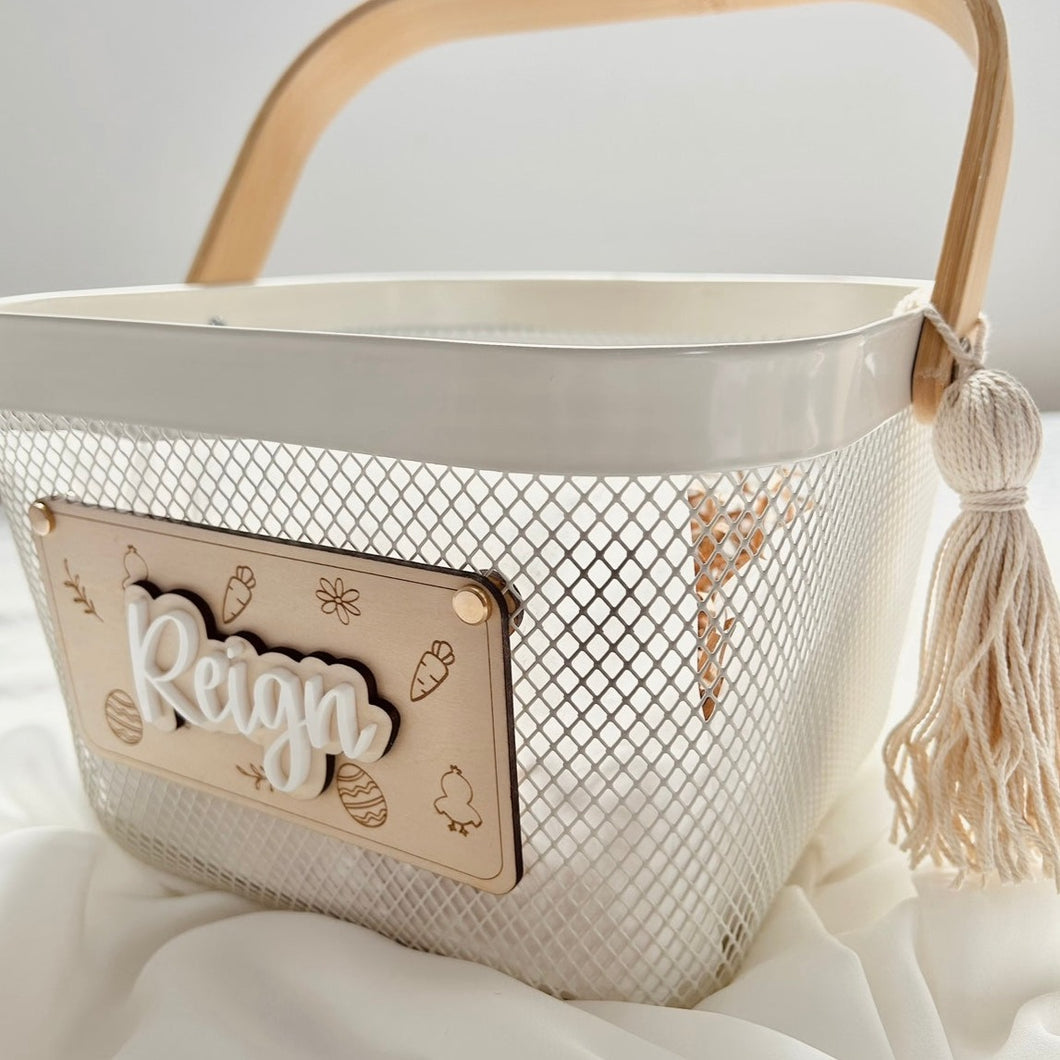 Personalised Basket // Storage Basket // Customise your own Plaque