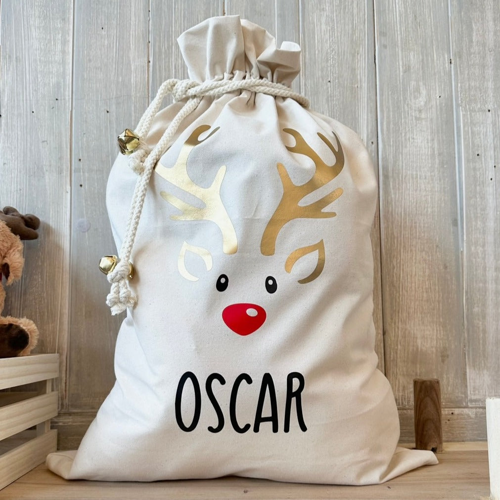 Personalised Christmas Santa Sack // Rudolph Christmas Santa Sack