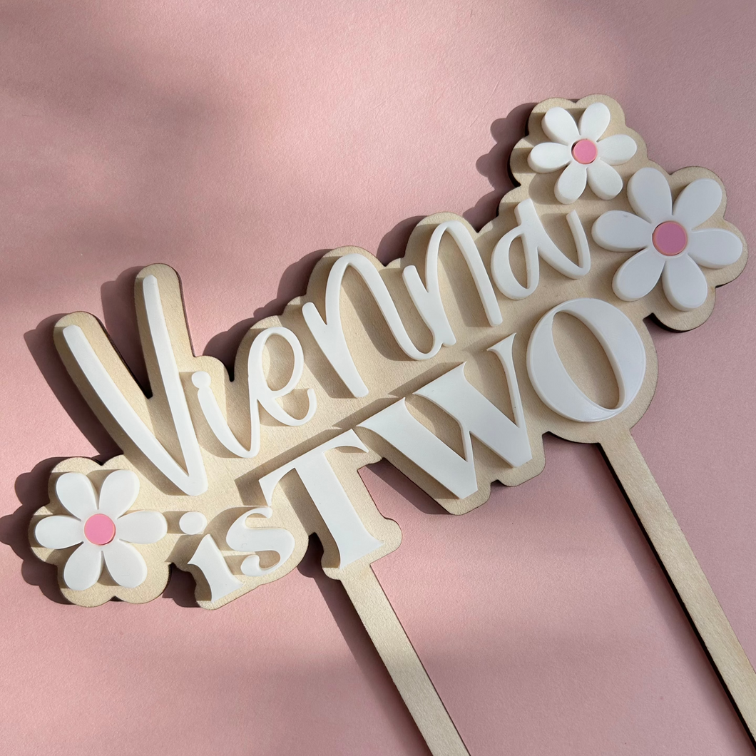 Flower Cake Topper // Personalisable // Daisy