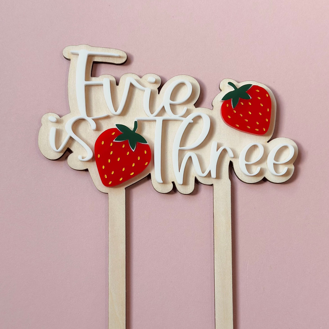 Strawberry Cake Topper // Personalisable