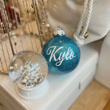 Load image into Gallery viewer, Personalised Glitter Bauble // Aqua blue
