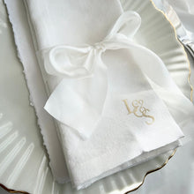 Load image into Gallery viewer, WHITE personalised napkins // Wedding Decor
