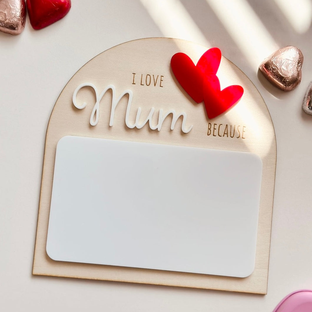 Personalised “I love you because” board // Valentine’s Gift