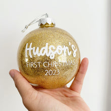 Load image into Gallery viewer, Personalised Glitter Bauble / Gold
