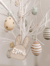 Load image into Gallery viewer, Personalised Easter Gift Tag // Wooden and Acrylic bunny tag // Personalised
