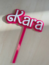 Load image into Gallery viewer, Personalised Pink &amp; White Cake Topper
