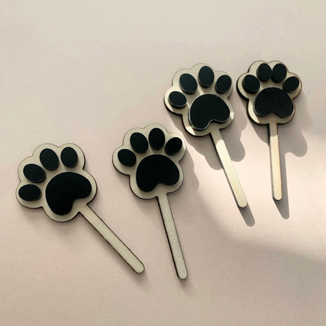 Bear paw print Cupcake picks // Birthday decorations