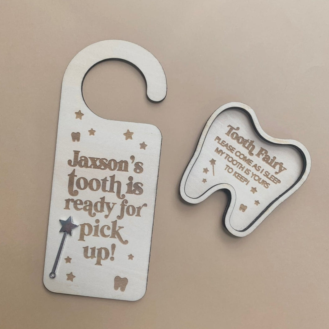 Tooth Fairy Door Hanger and Tray // Personalised // Kids Gift