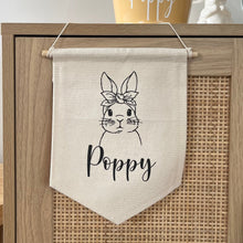 Load image into Gallery viewer, Personalised Bunny wall flag / Personalised / Easter gift
