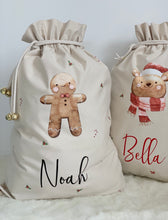 Load image into Gallery viewer, Santa Sack Personalised // christmas bear // Christmas Santa Sack
