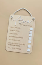 Load image into Gallery viewer, Daily Goals Checklist Board // Customisable // Kids Decor
