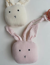 Load image into Gallery viewer, Stuffed Bunny Pacifier Holder // Hanger toy // 3 colours
