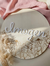 Load image into Gallery viewer, Wildflowers Name Plaque // Personalised // Wooden &amp; Acrylic decor
