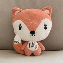 Load image into Gallery viewer, Little Fox Plush // Personalised // Baby shower gift
